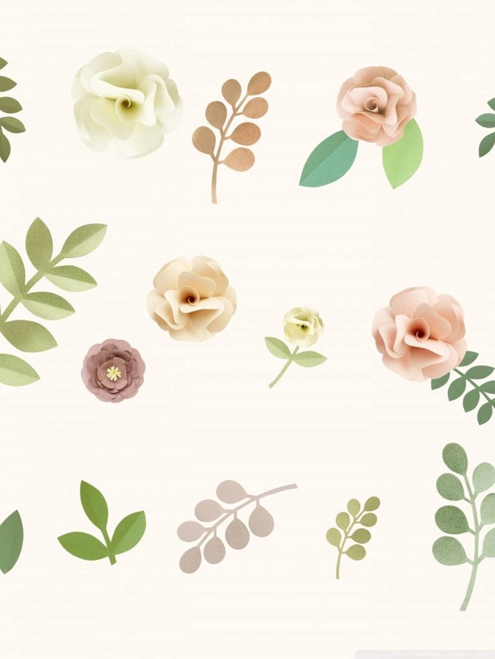 Pastel Ipad Roses And Leaves
