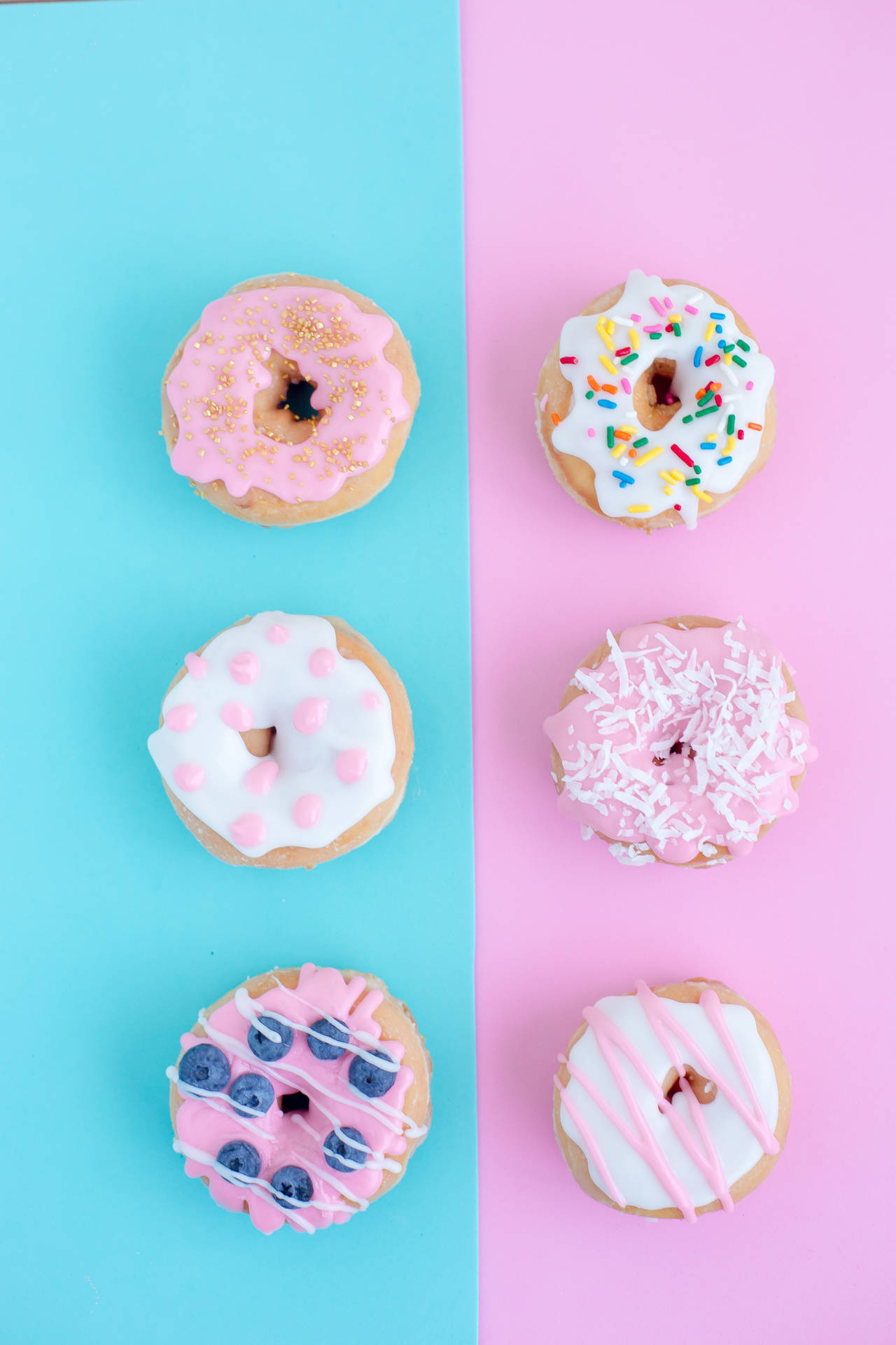 Pastel Iphone Pink Blue Doughnuts