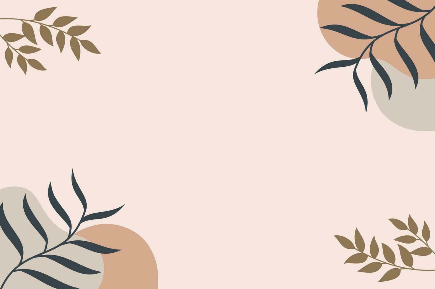 Pastel Leaf Pattern Minimalist Background Background