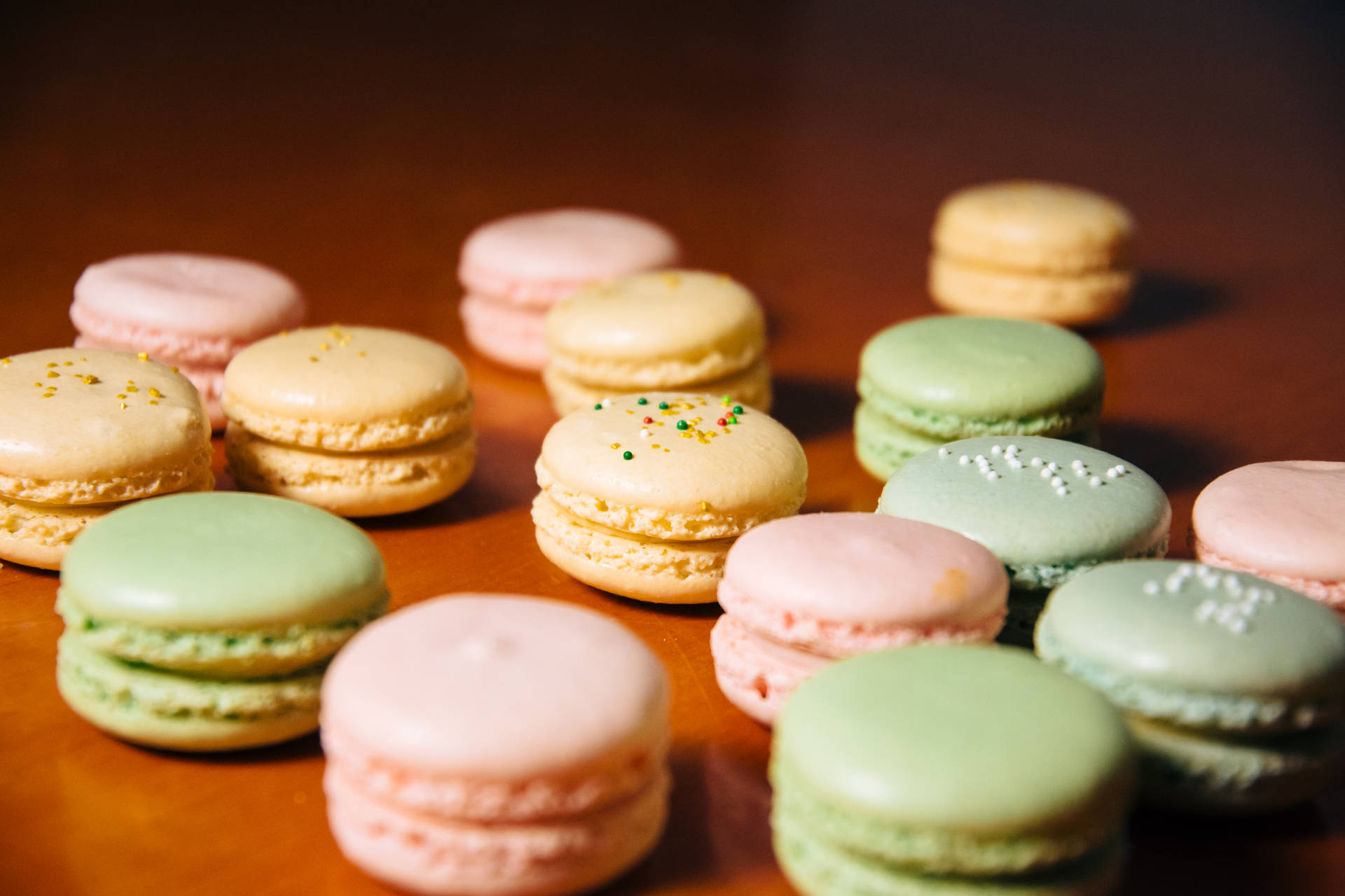 Pastel Macaron Pastries Background