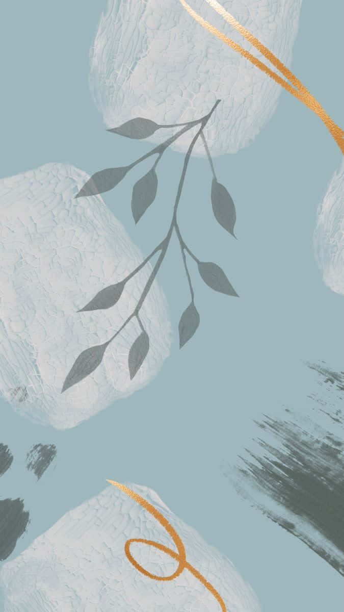 Pastel Minimalist Leaf Art Background