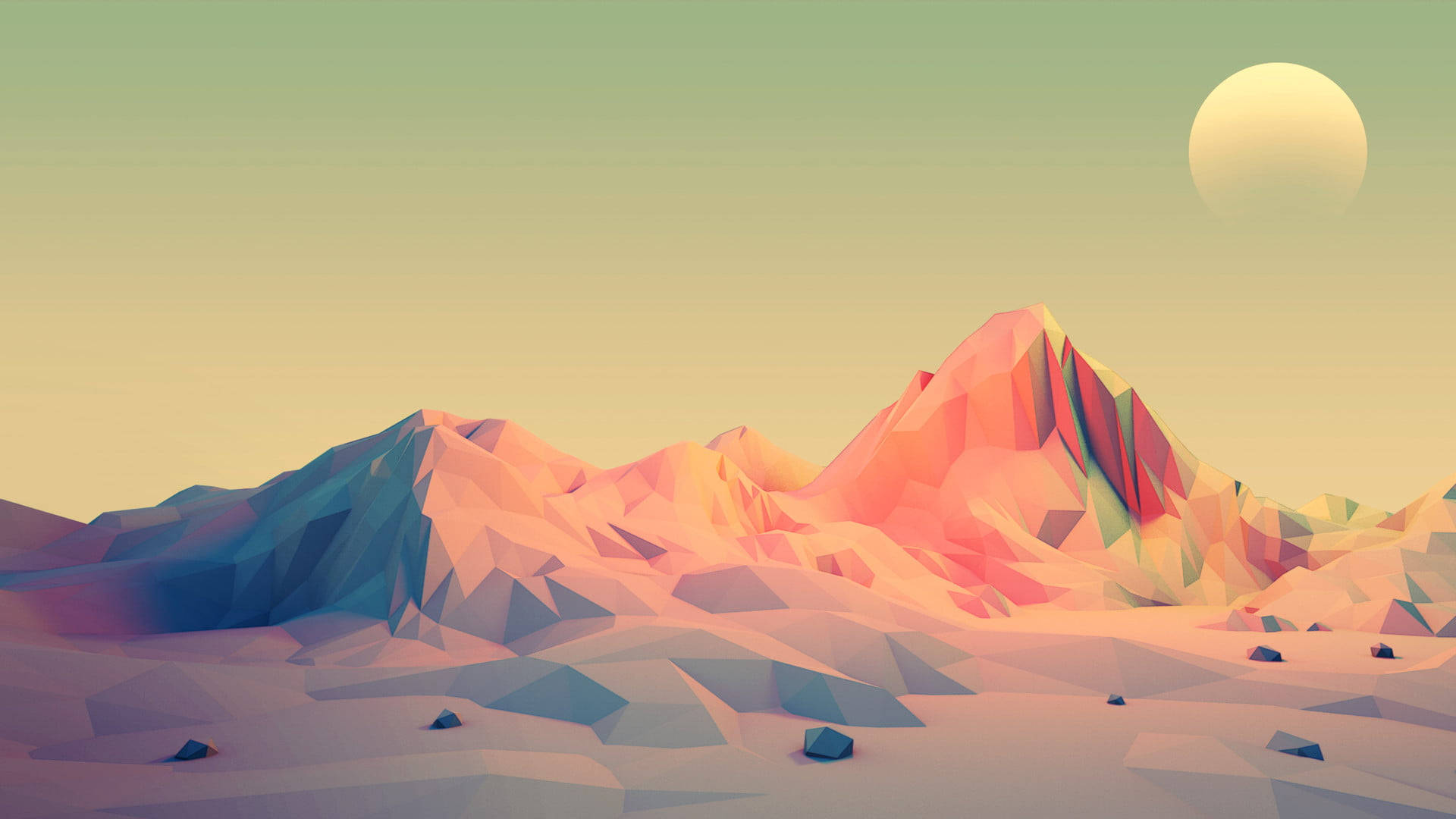 Pastel Mountains Vector Art Background