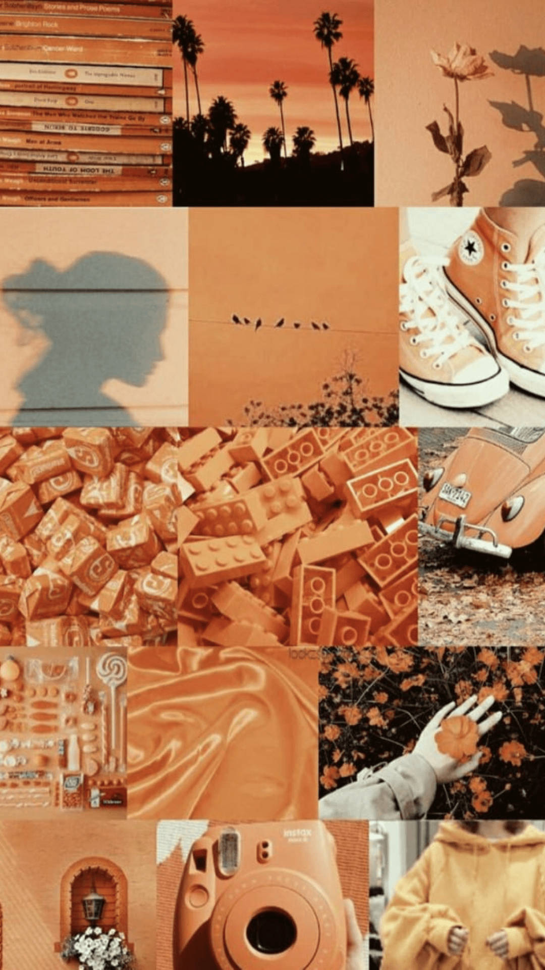 Pastel Orange Aesthetic Collage Background