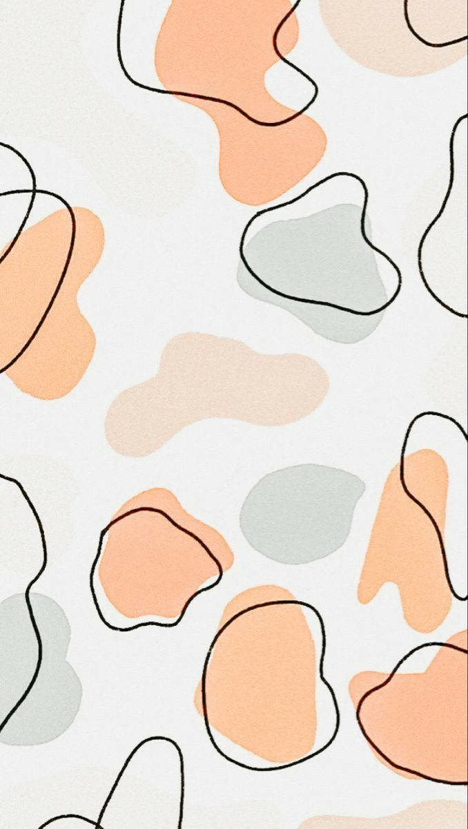 Pastel Orange And Green Outlined Cow Pattern Background