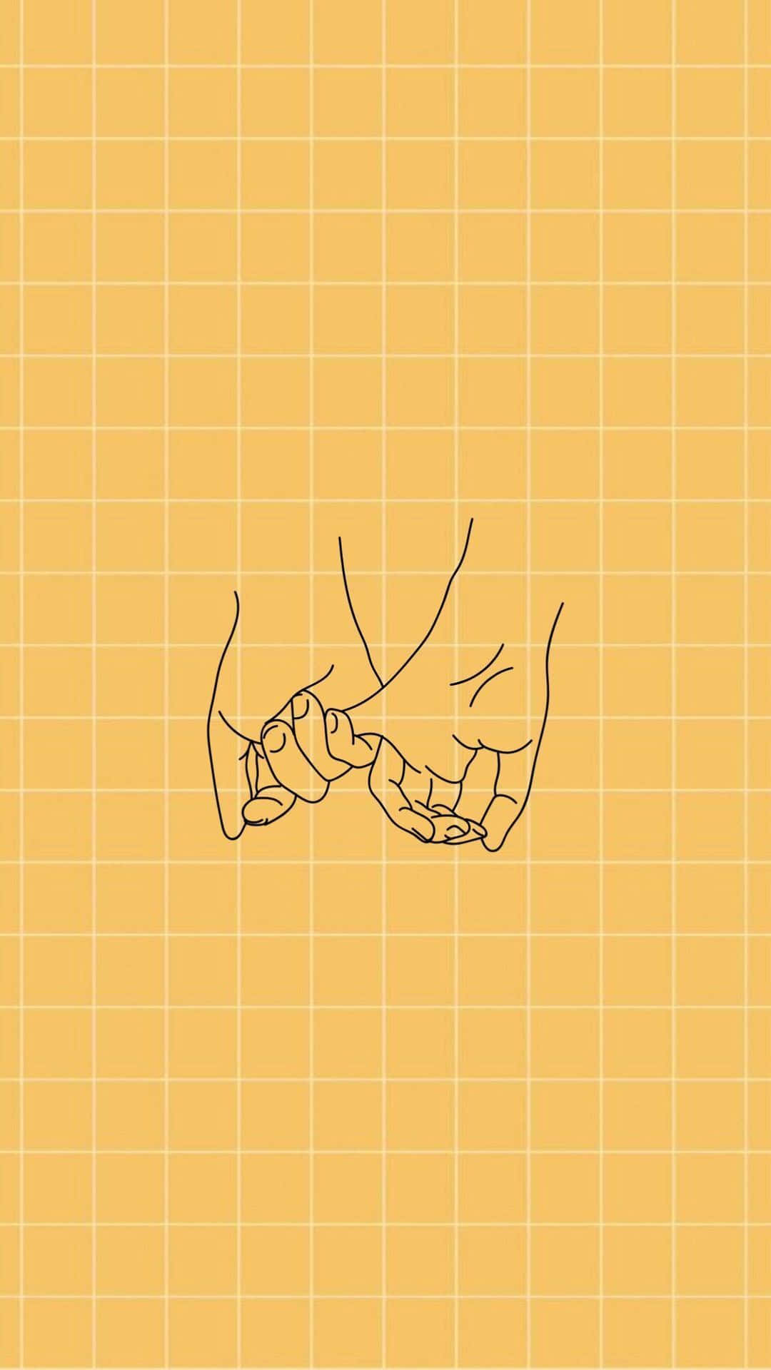 Pastel Orange Grid Pinky Swear Background