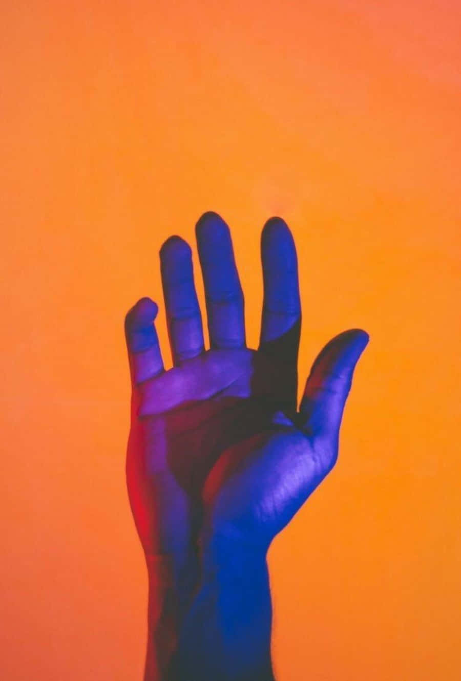 Pastel Orange Open Hand Background