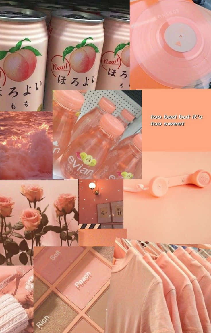 Pastel Peach Aesthetic Collage Background