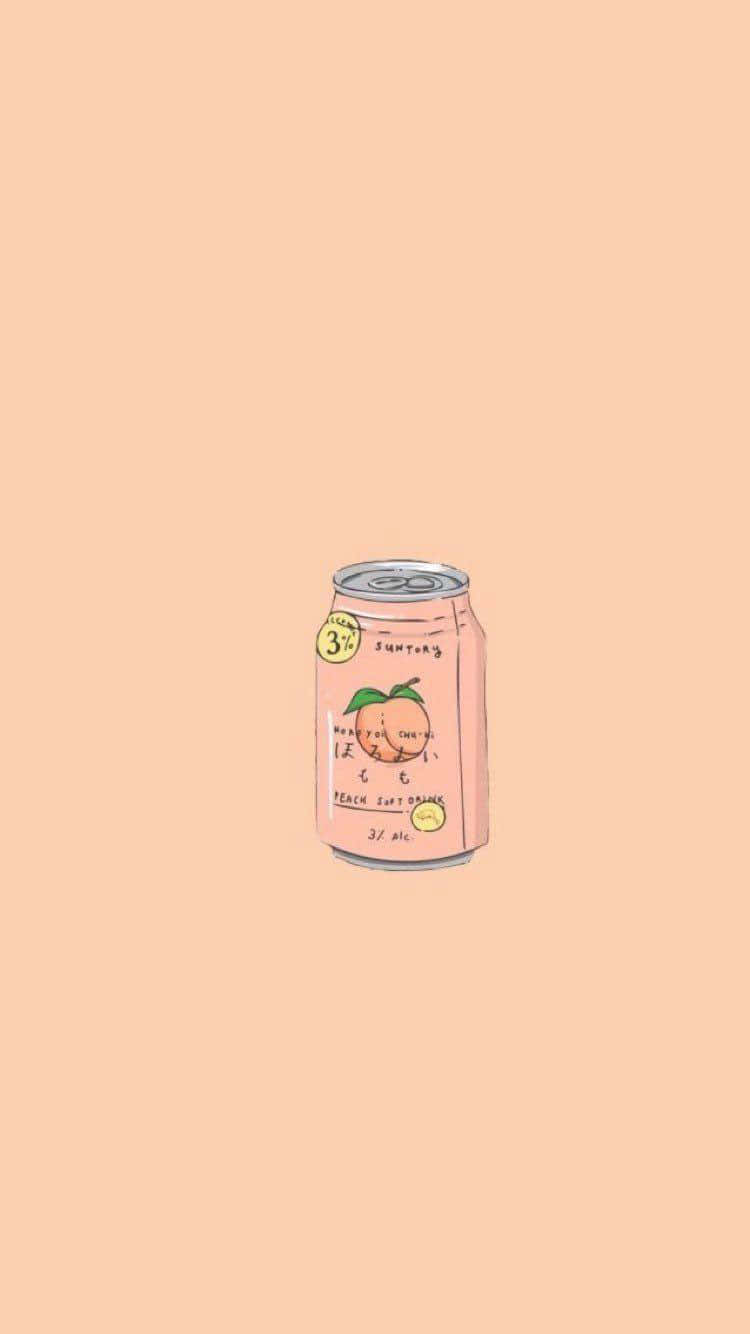 Pastel Peach Can Of Soda Aesthetic Background