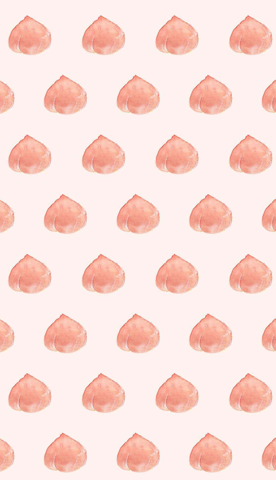 Pastel Peach Heart Pattern Aesthetic Background