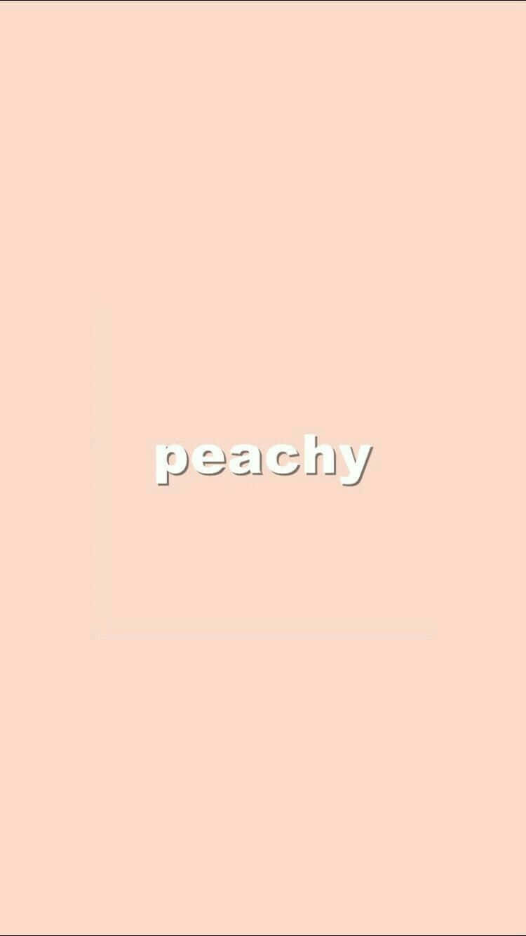 Pastel Peach White Text Aesthetic Background