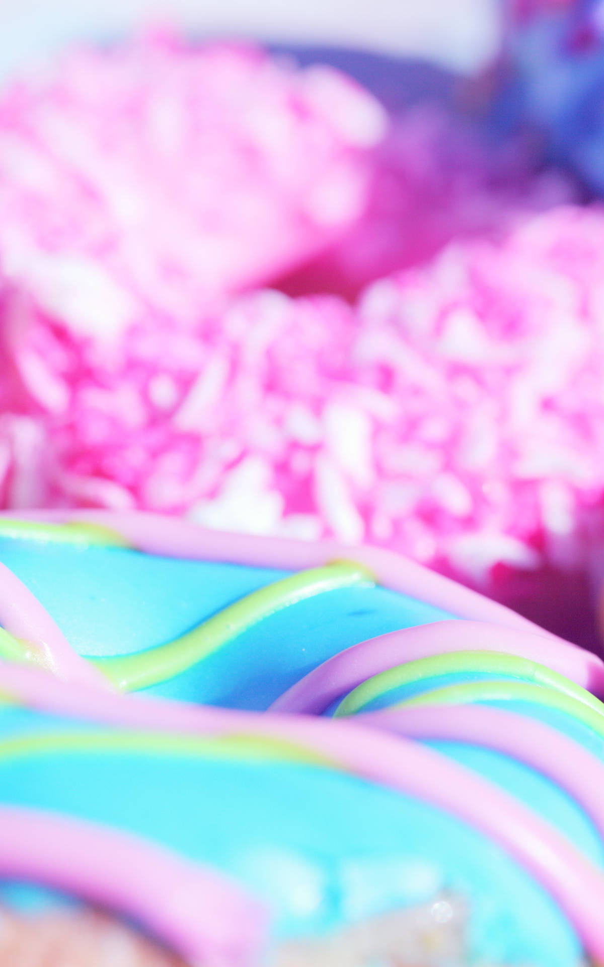 Pastel Phone Donuts Close Up Background