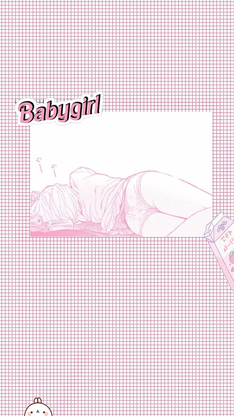 Pastel Pink Aesthetic Anime Baby Girl Background