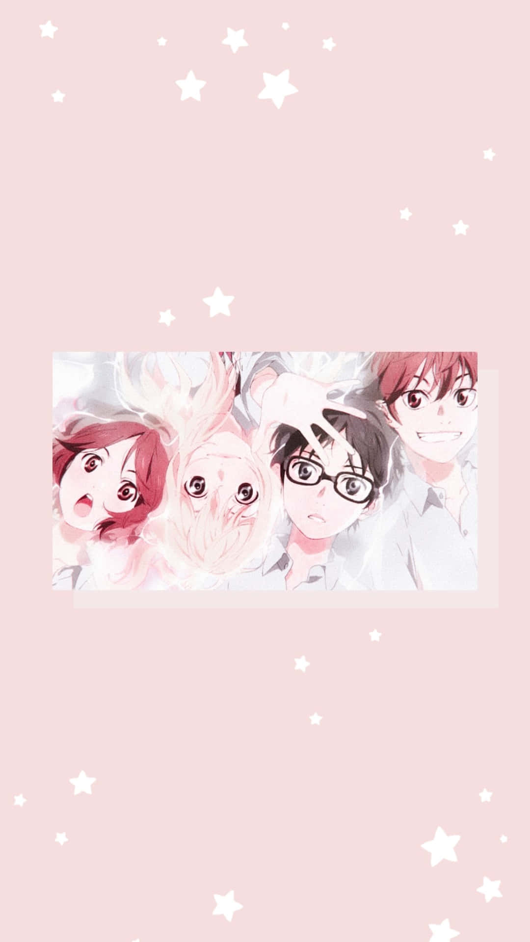 Pastel Pink Aesthetic Anime Characters Background