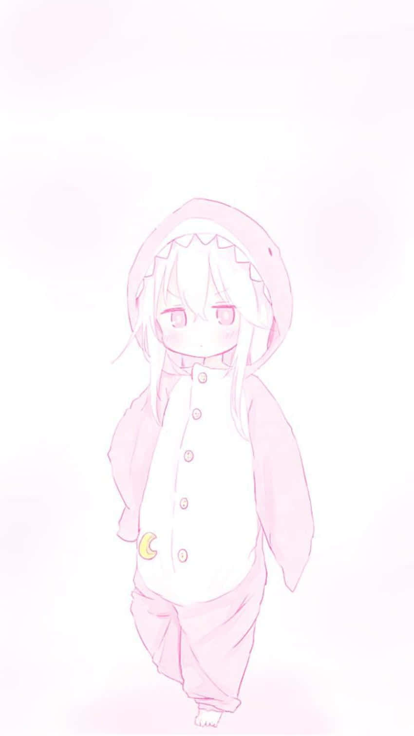 Pastel Pink Aesthetic Anime In Onesie Background