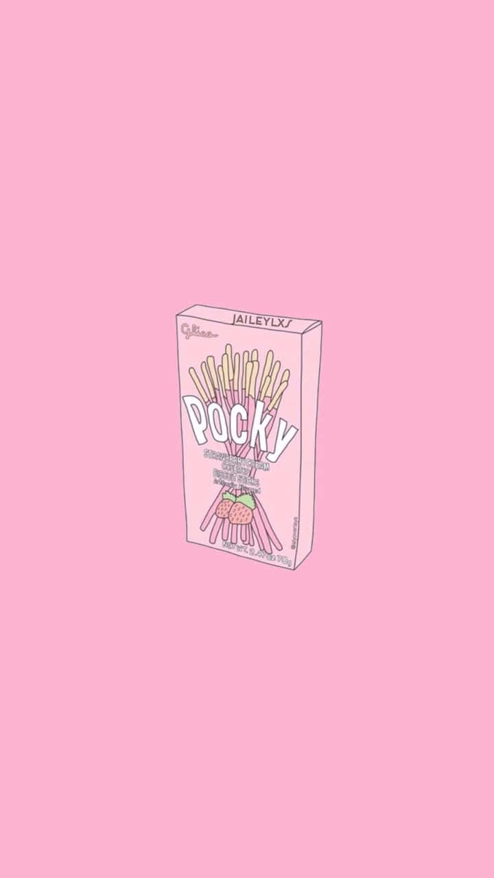 Pastel Pink Aesthetic Anime Pocky Background