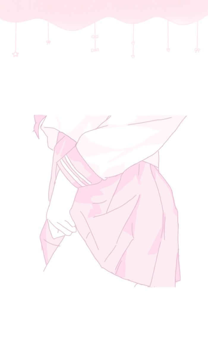 Pastel Pink Aesthetic Anime Uniform Background