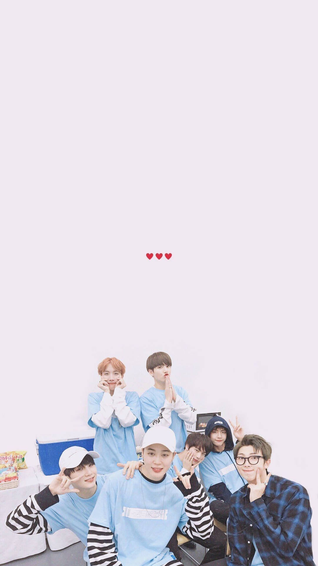 Pastel Pink And Blue Lockscreen Bts Background