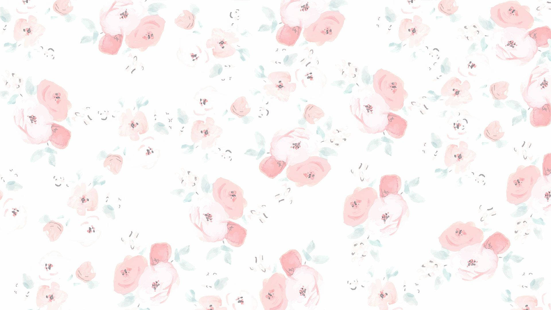 Pastel Pink Floral Desktop Background