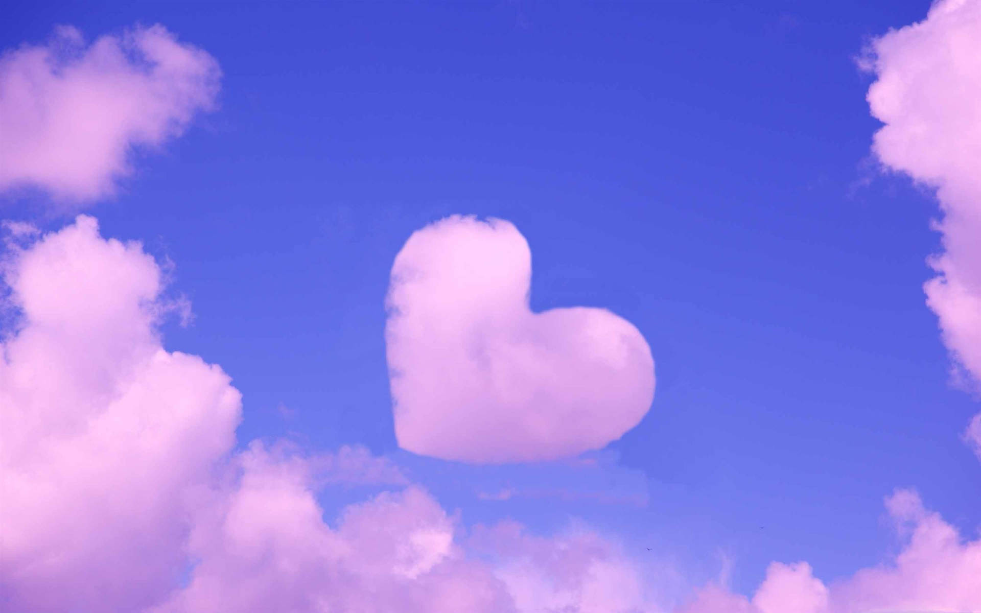 Pastel Pink Heart Cloud Background