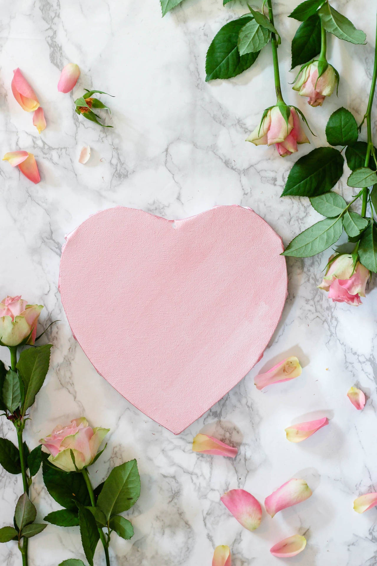 Pastel Pink Heart Plate With Roses