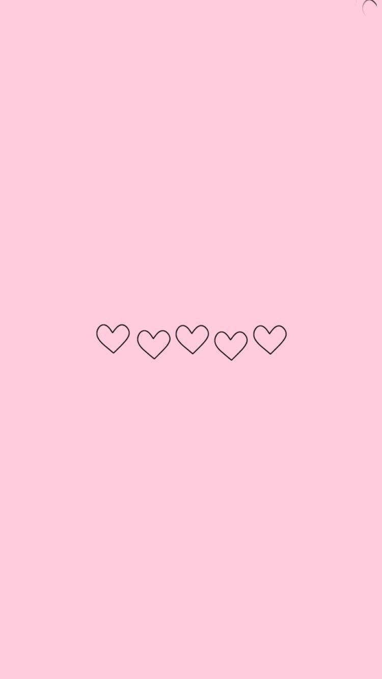 Pastel Pink Hearts Iphone Background