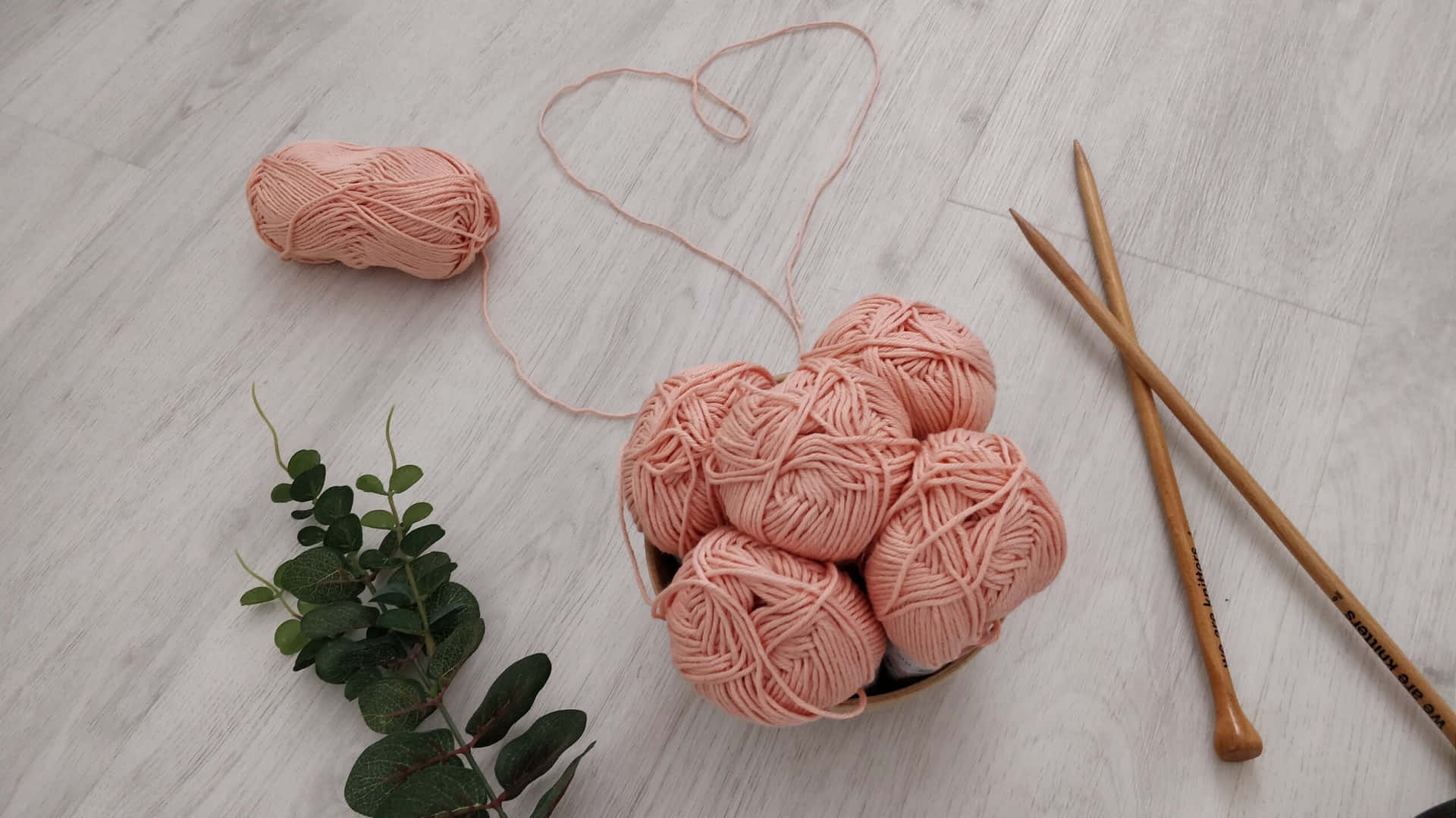 Pastel Pink Knitting Yarns Background