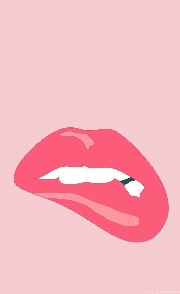 Pastel Pink Lips Iphone Background