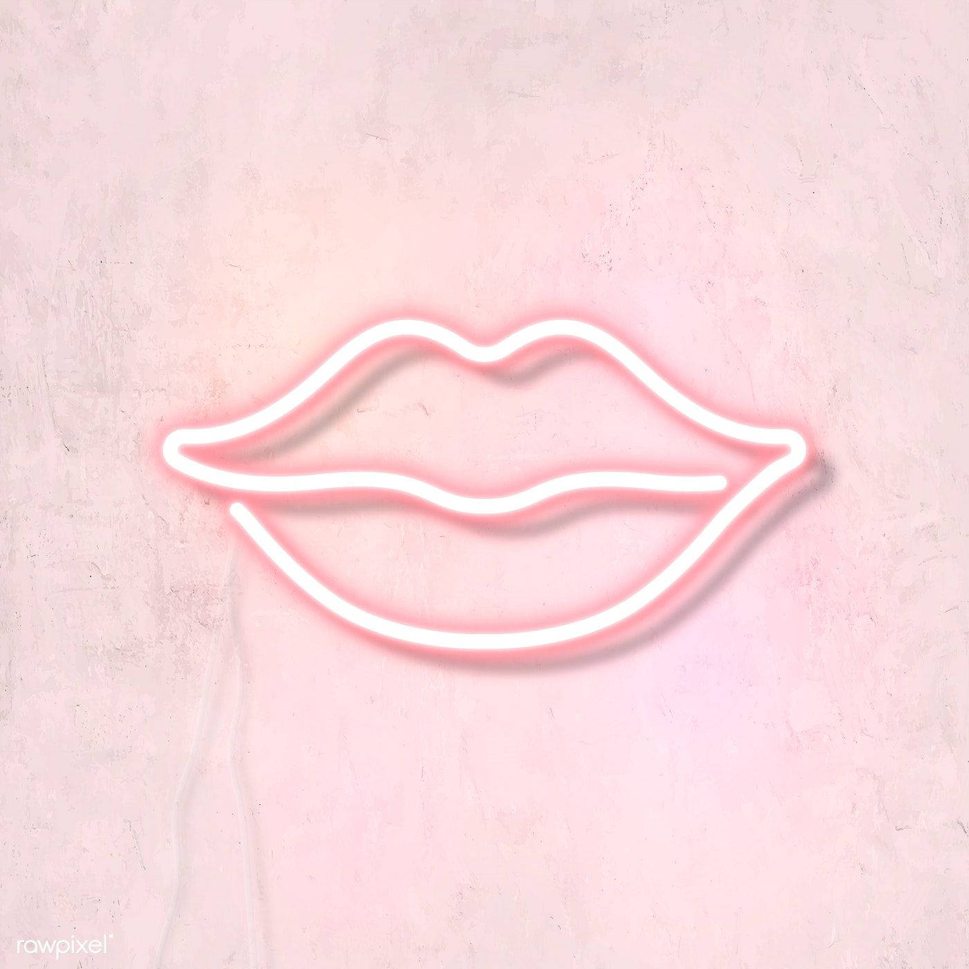 Pastel Pink Lips Sign Background