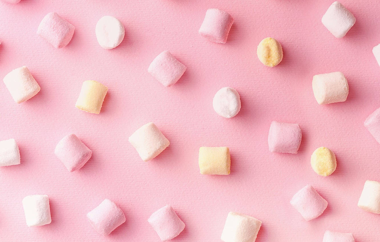 Pastel Pink Mini Marshmallows Background