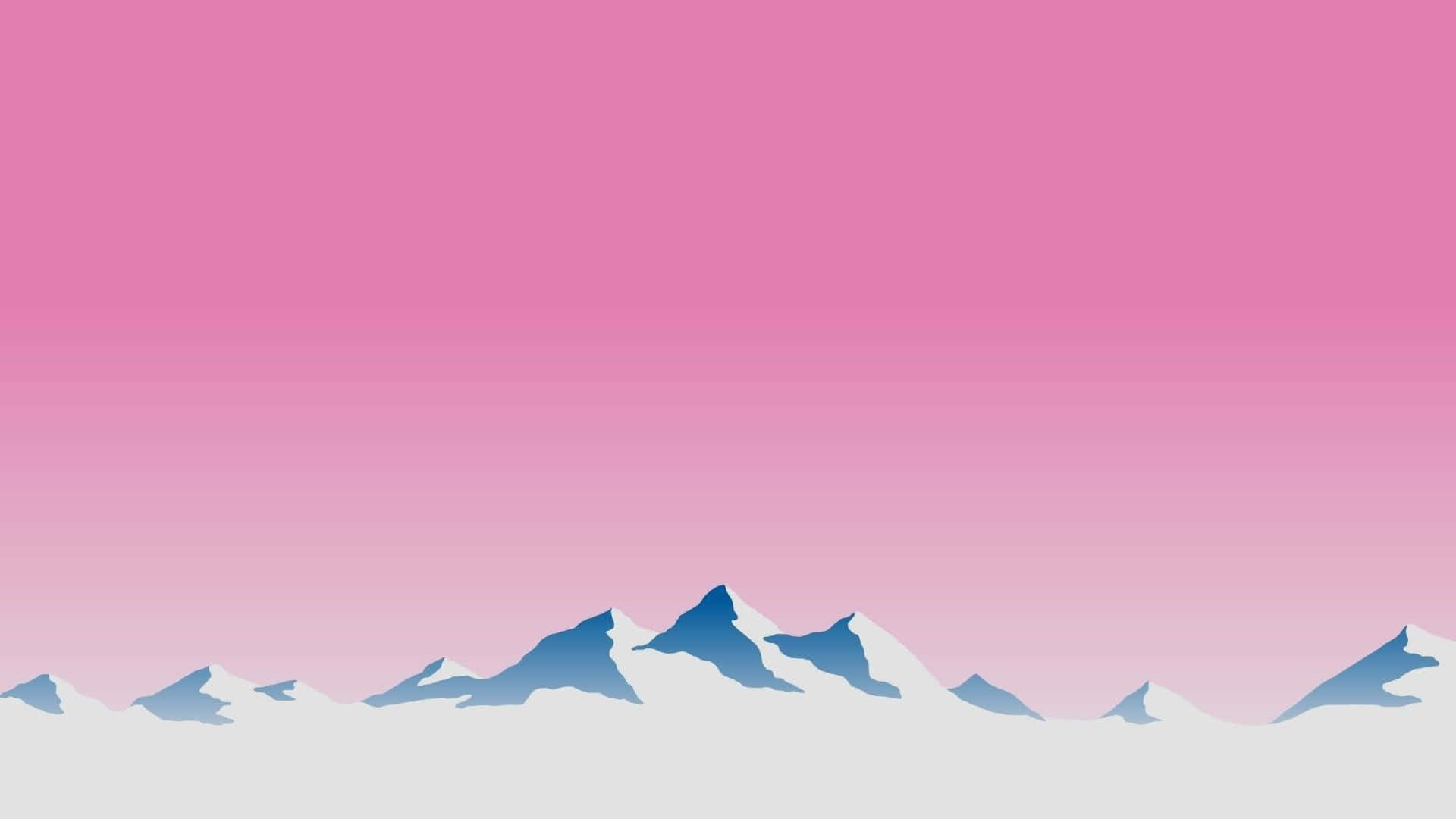 Pastel Pink Mountain Aesthetic Computer Background