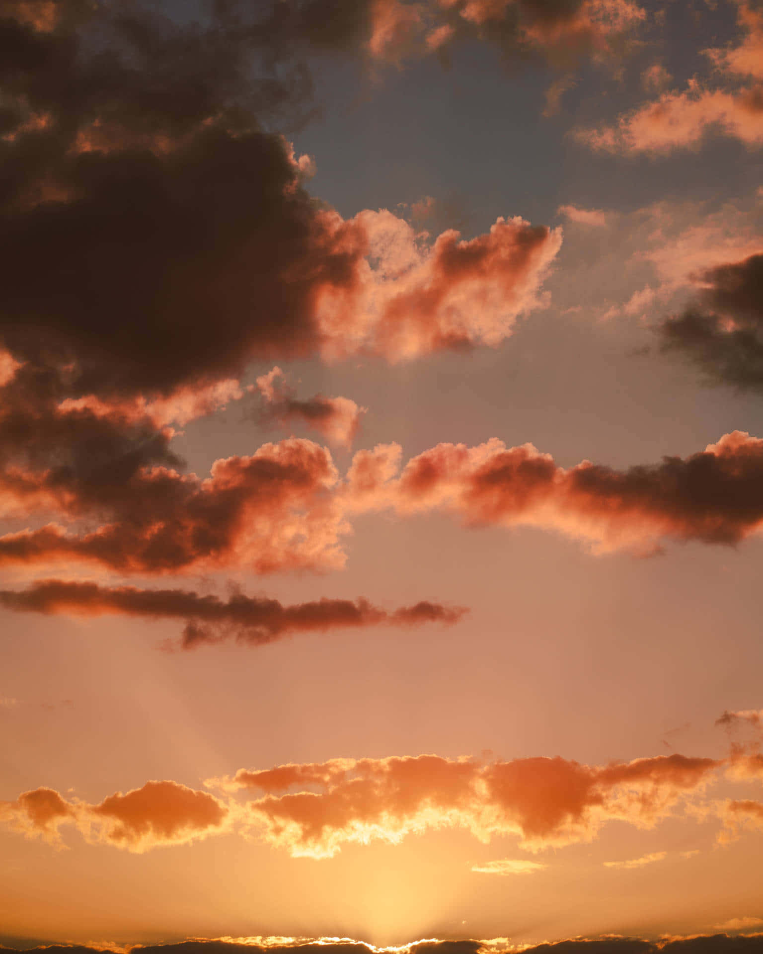 Pastel Pink Sunset Clouds Background