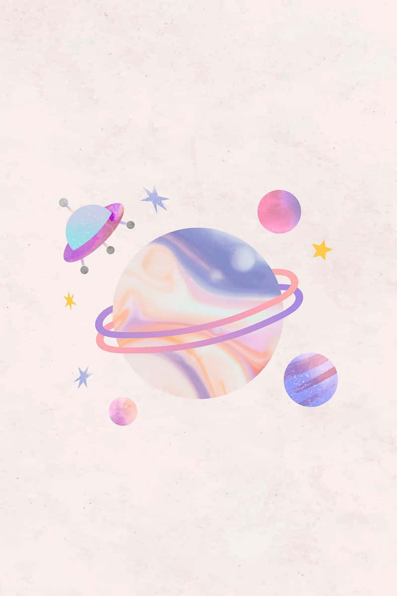 Pastel Planetary Dreamscape Background
