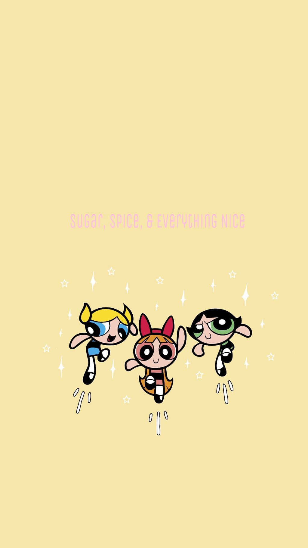 Pastel Powerpuff Girls Aesthetic Illustration Background