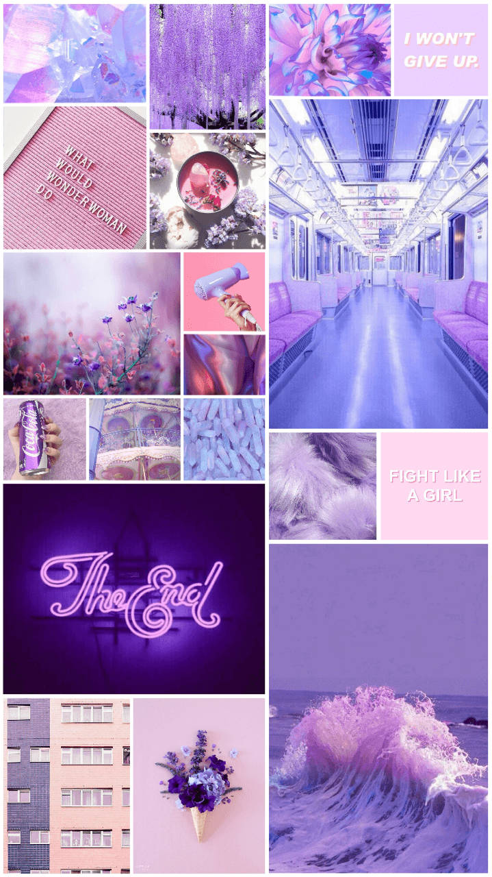 Pastel Purple Aesthetic Collage Background