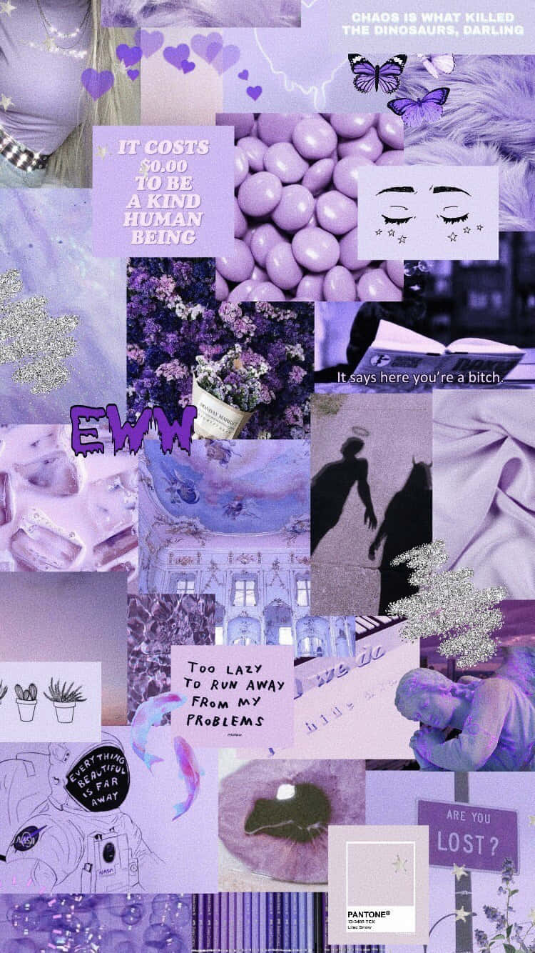 Pastel Purple Collage Background