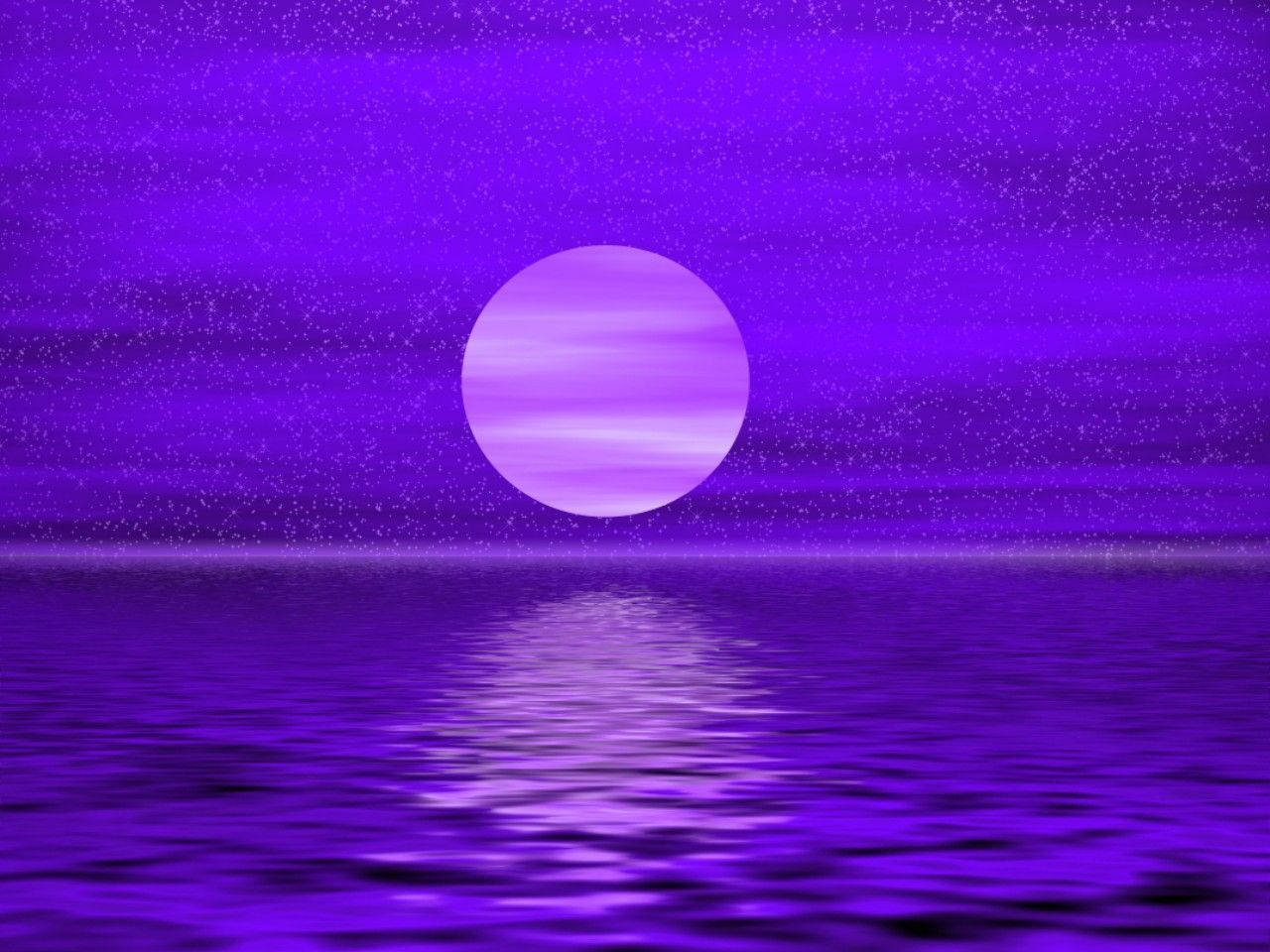 Pastel Purple Neon Moon Background