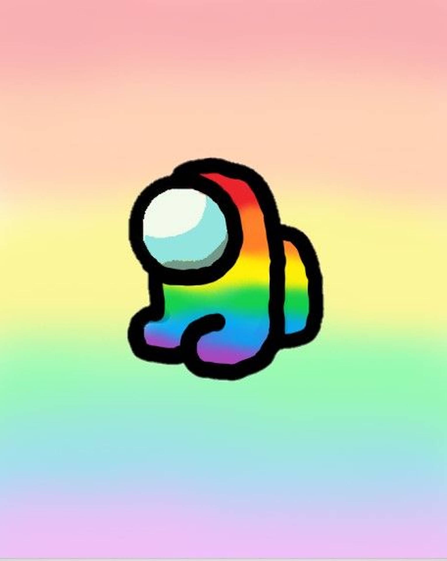 Pastel Rainbow Among Us Character