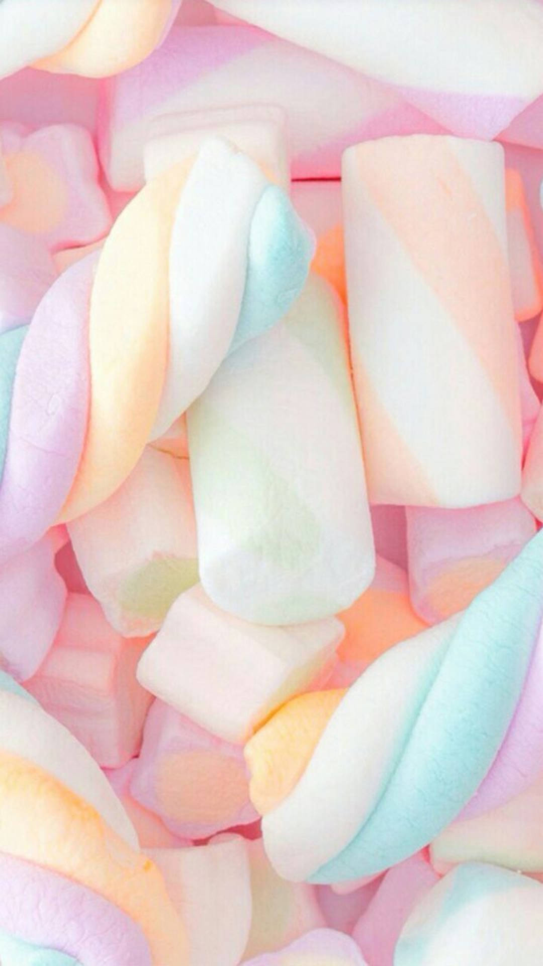 Pastel Rainbow Marshmallows Background