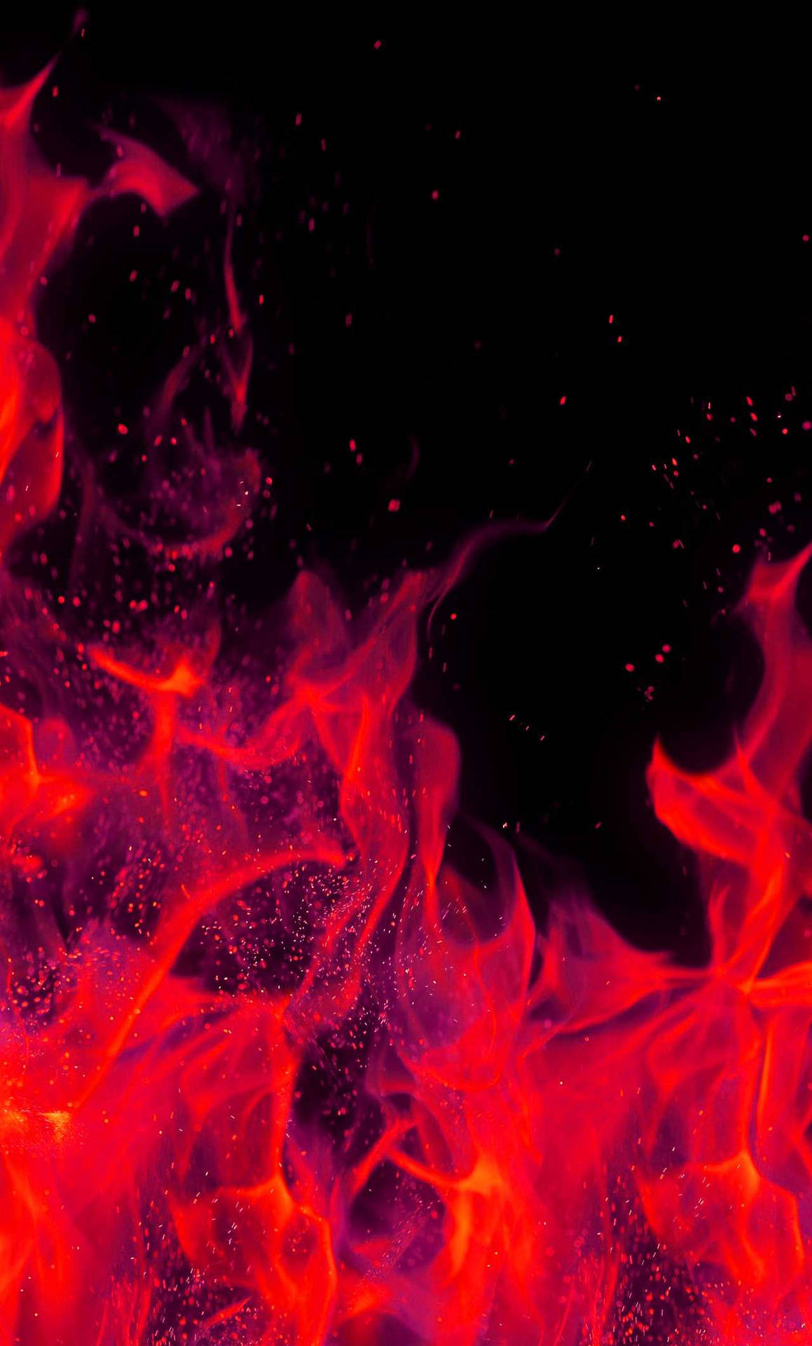 Pastel Red Fire In The Dark Background