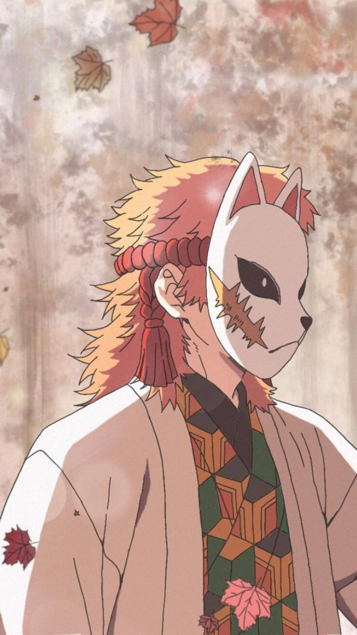 Pastel Sabito Demon Slayer Mask Background