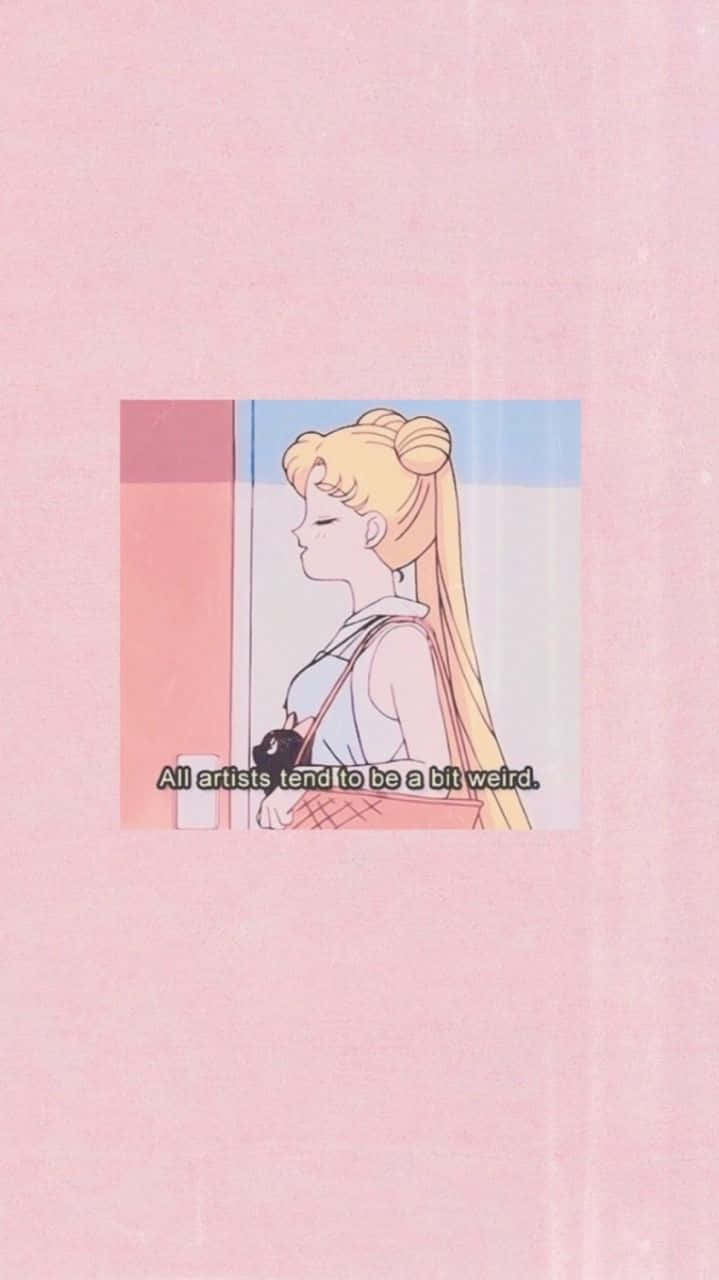 Pastel Sailor Moon Aesthetic Anime Typography