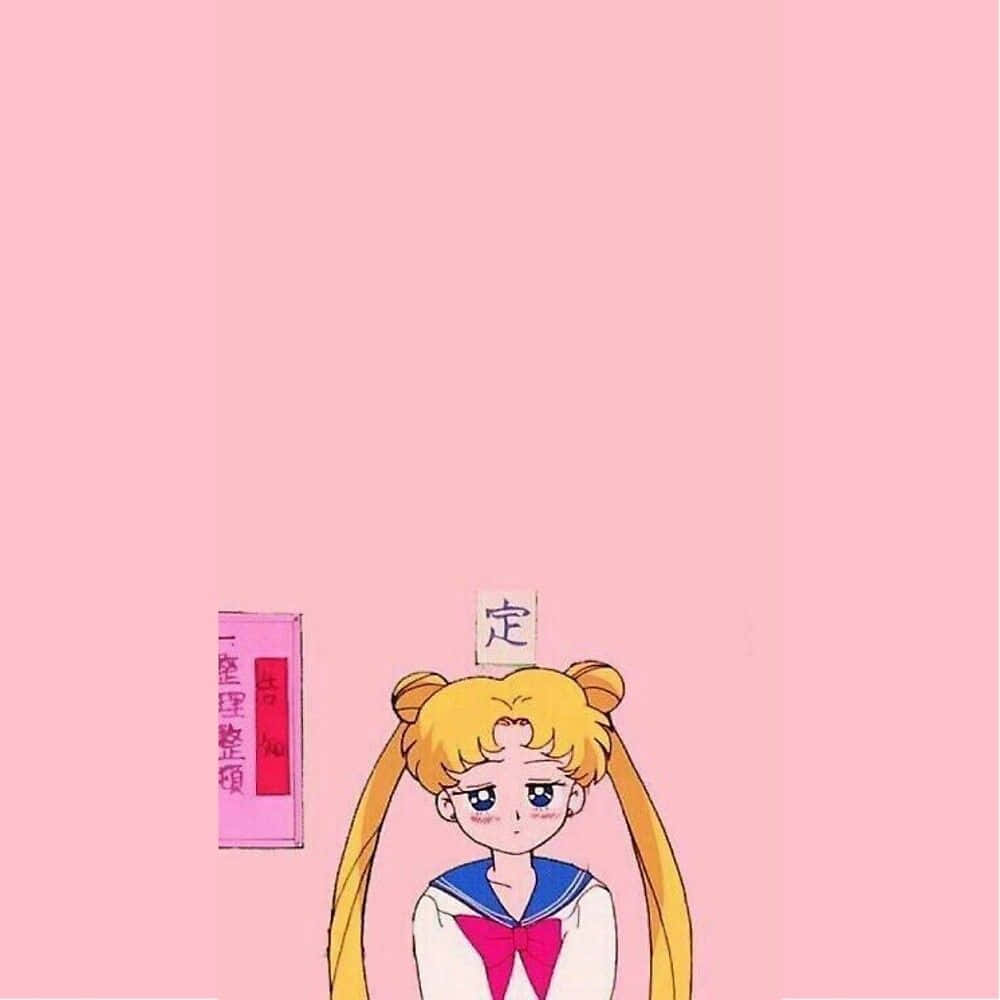 Pastel Sailor Moon Anime Girl Tired Face