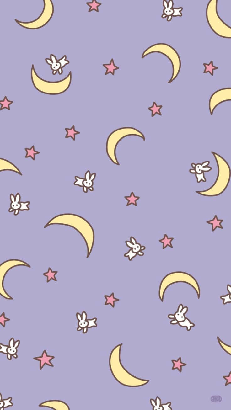 Pastel Sailor Moon Crescent Moon Aesthetic Background