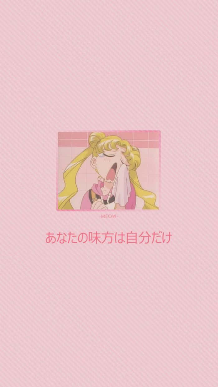 Pastel Sailor Moon Crying Face Anime Girl Background