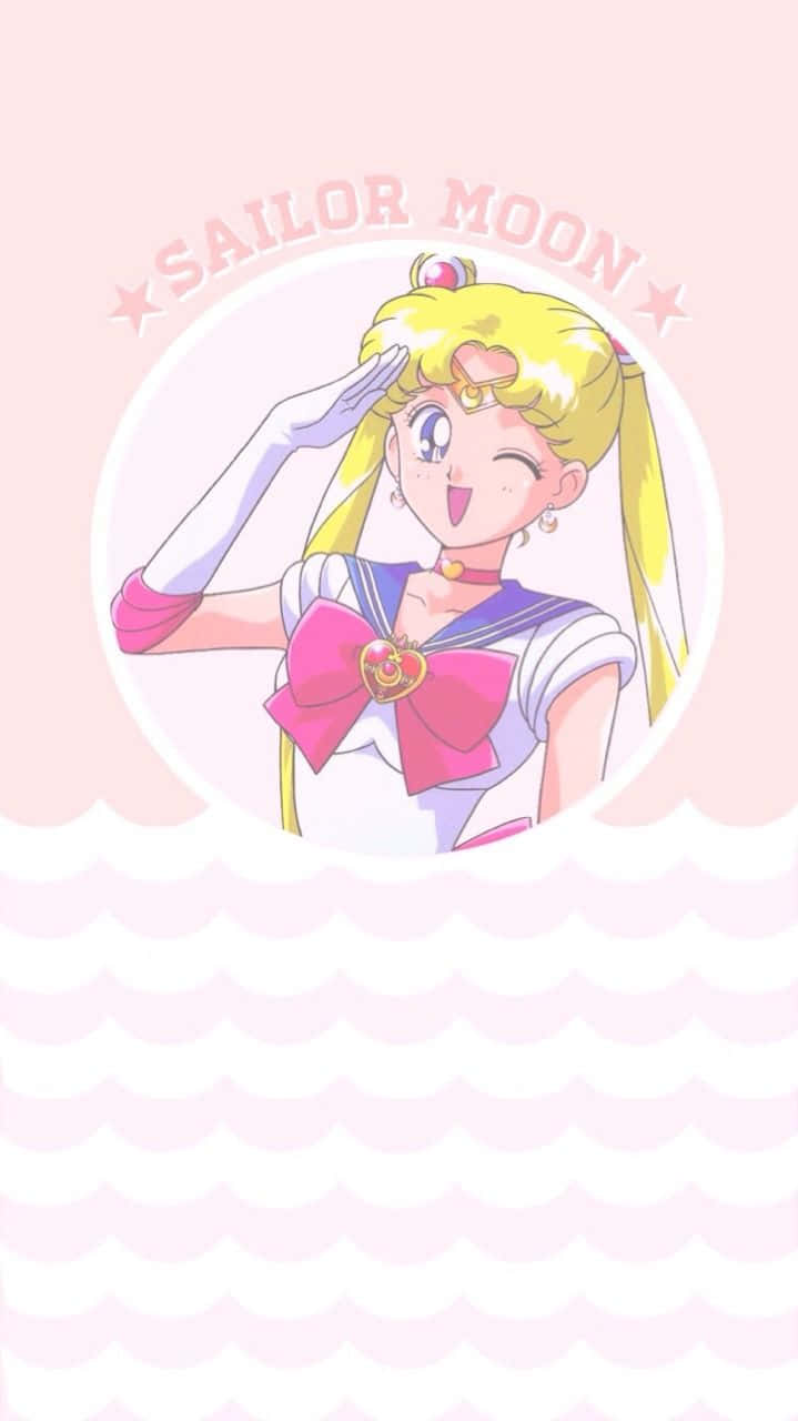 Pastel Sailor Moon Cute Anime Girl Salute