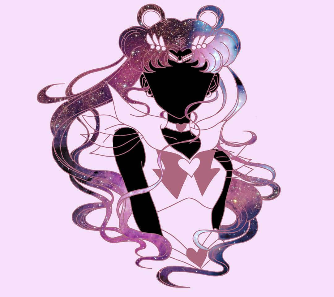 Pastel Sailor Moon Silhouette Illustration Art Background