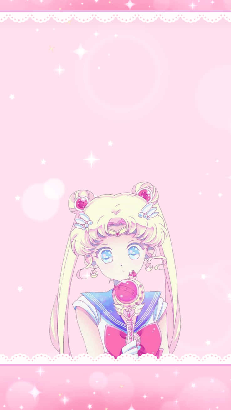 Pastel Sailor Moon Spiral Heart Moon Rod Background