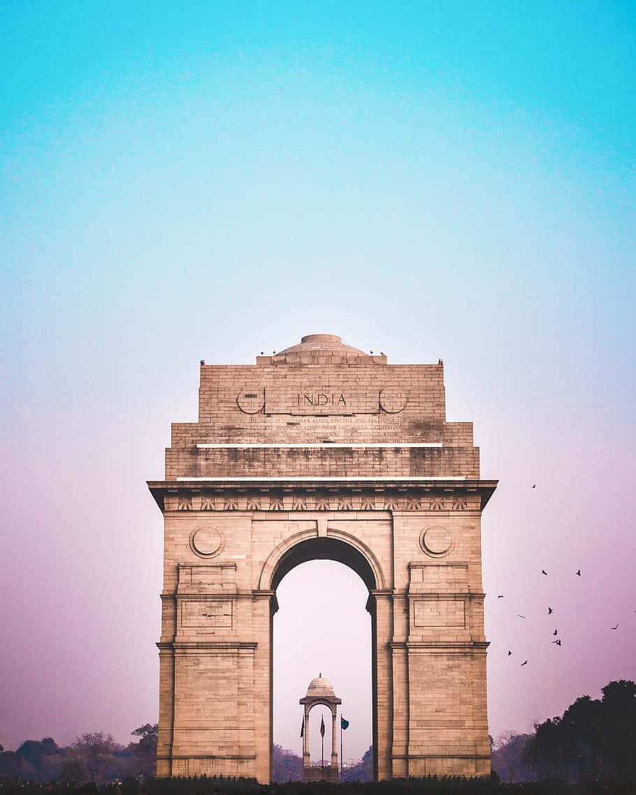 Pastel Sky Gateway To India Background