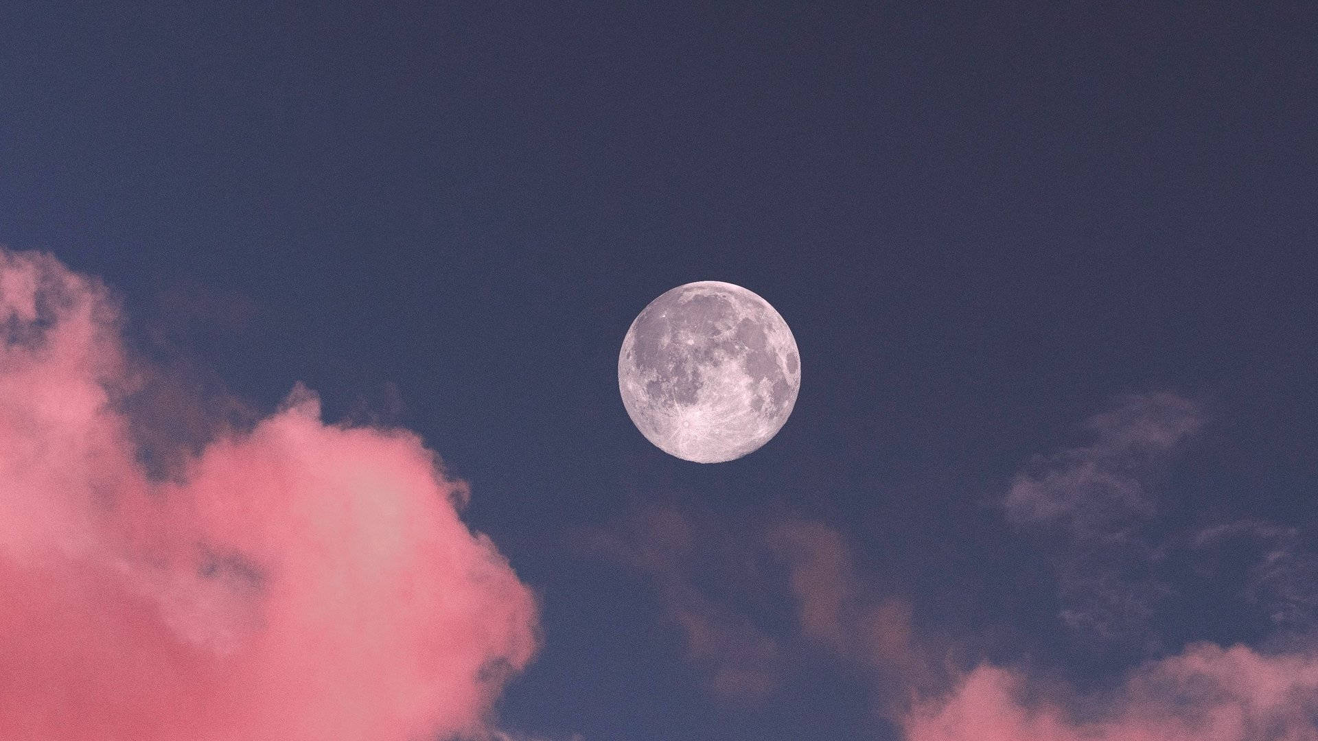 Pastel Sky With Aesthetic Moon Background