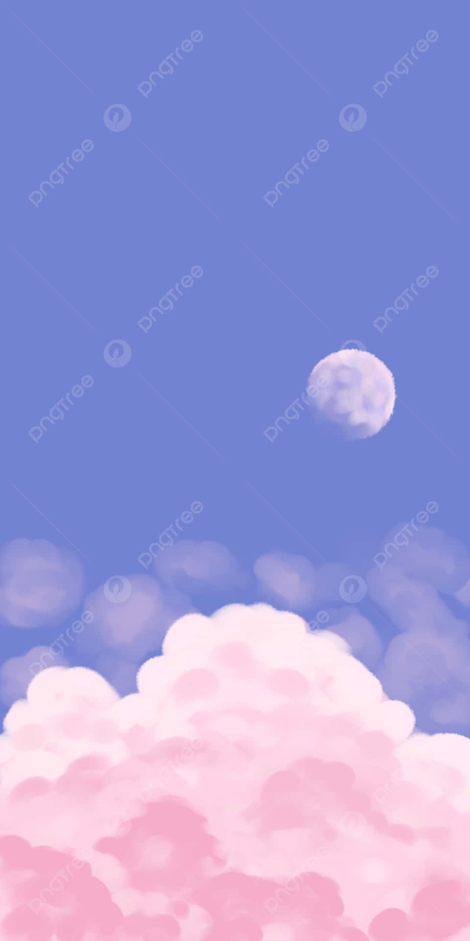 Pastel Sky With Rosy Pink And Sky Blue Clouds Background